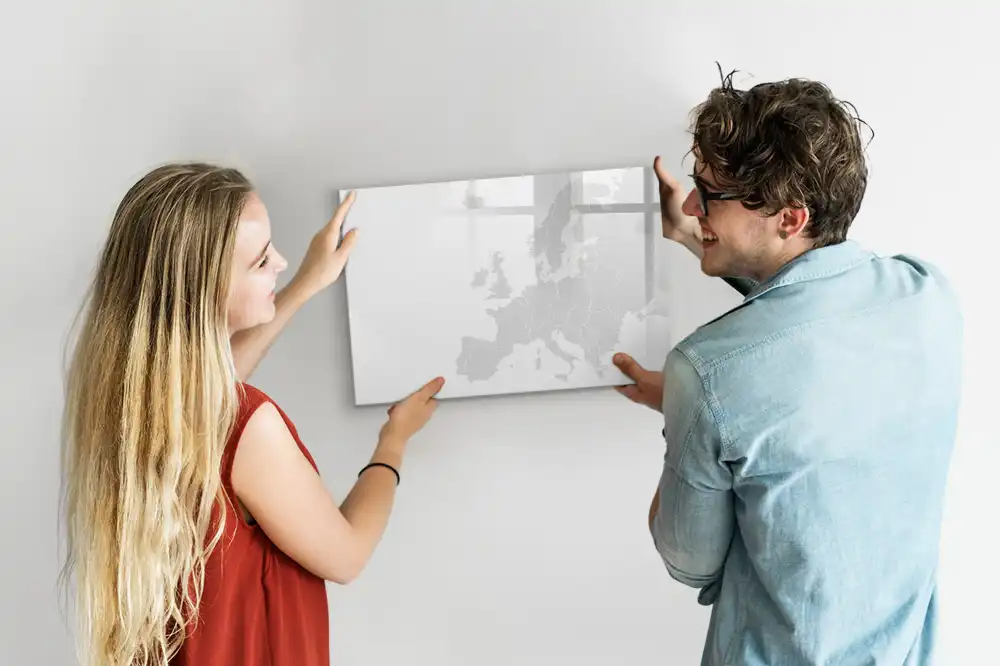 Tablă magnetică cu harta Europei și marker
