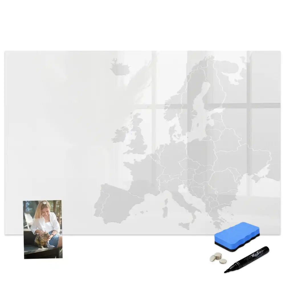 Tablă magnetică cu harta Europei și marker