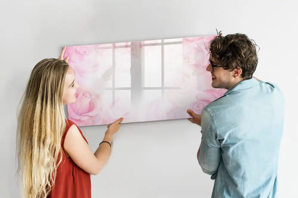 Tablă magnetică cu imprimeu pictural abstract cu trandafiri
