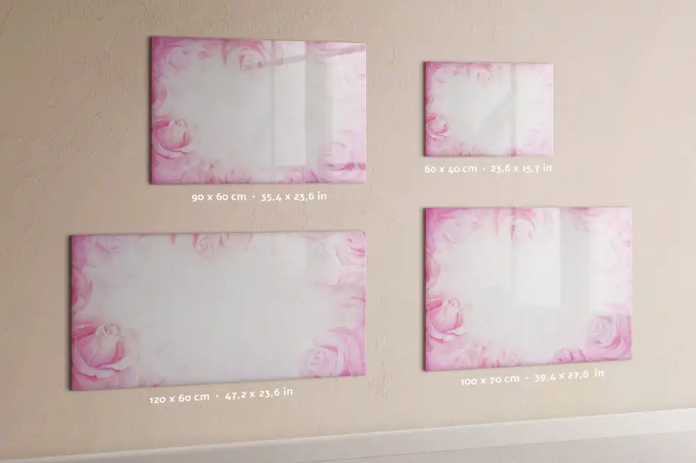 Tablă magnetică cu imprimeu pictural abstract cu trandafiri