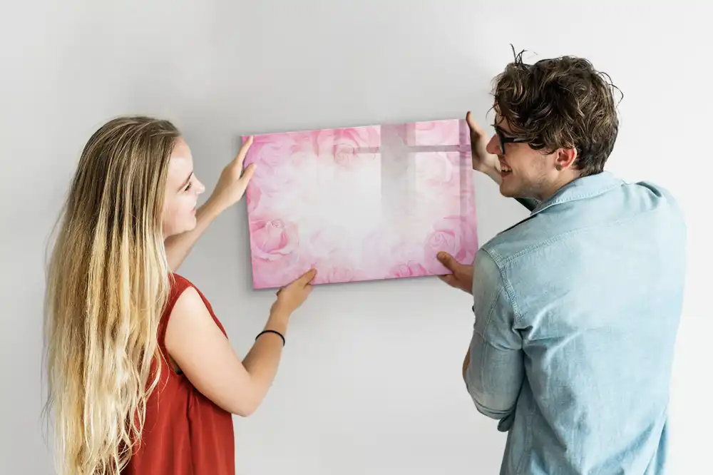 Tablă magnetică cu imprimeu pictural abstract cu trandafiri