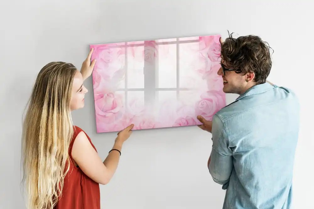 Tablă magnetică cu imprimeu pictural abstract cu trandafiri