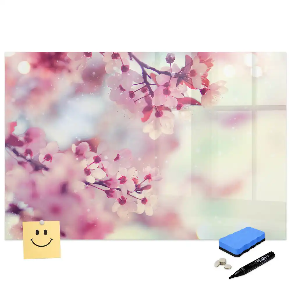 Tablă magnetică pentru scris model Muguri de primăvară