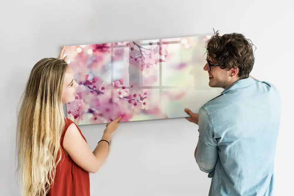 Tablă magnetică pentru scris model Muguri de primăvară