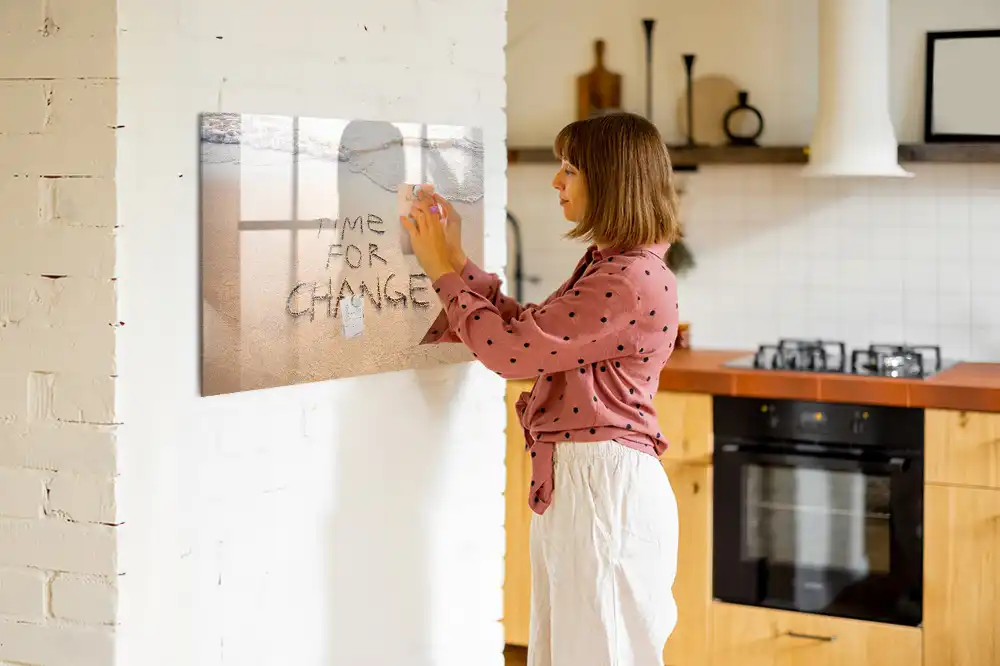 Tablă magnetică cu marker și design cu peisaj marin
