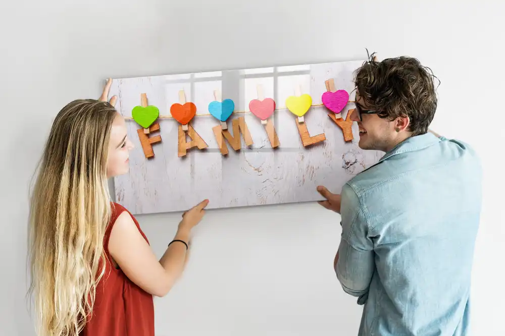 Tablă magnetică decorativă cu inscripția Focul Sacru al Familiei