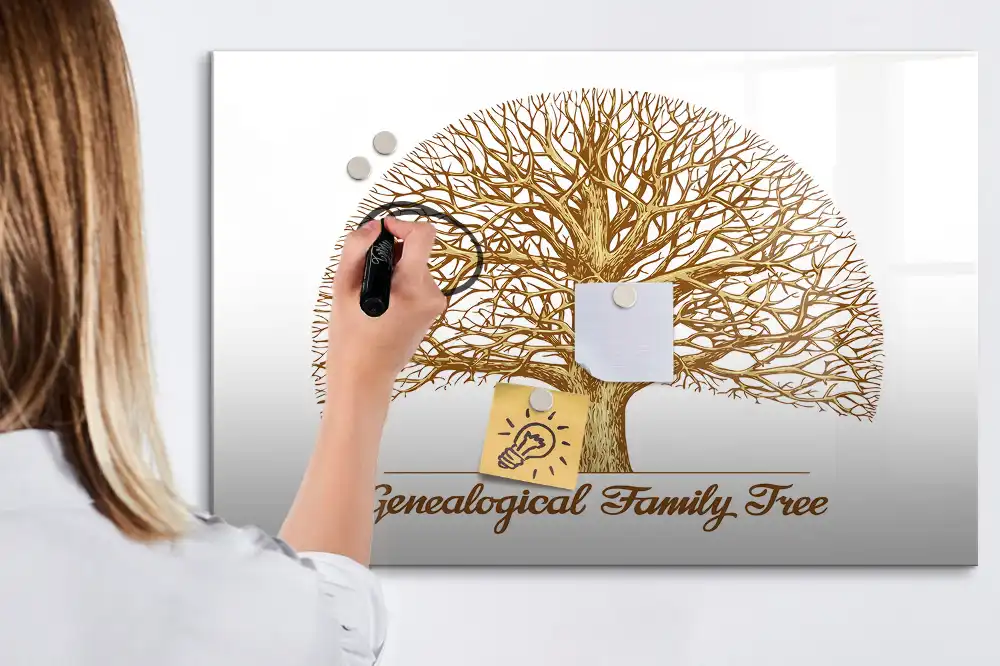 Tablă magnetică pentru arbore genealogic multigenerațional