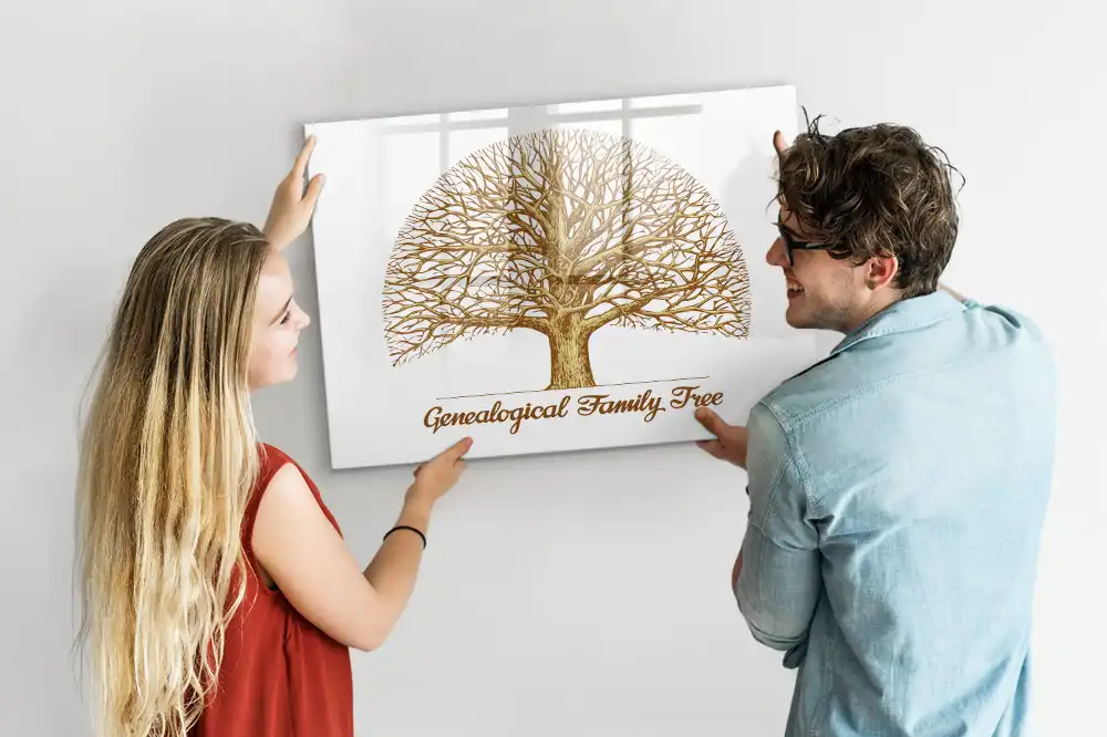 Tablă magnetică pentru arbore genealogic multigenerațional