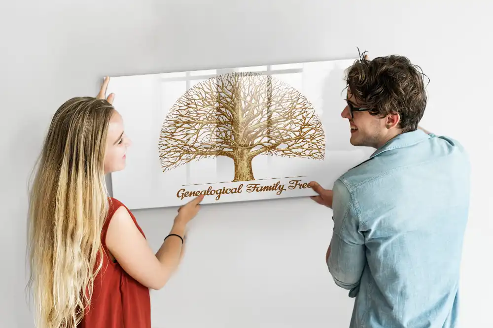 Tablă magnetică pentru arbore genealogic multigenerațional