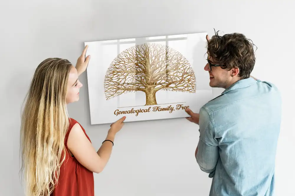 Tablă magnetică pentru arbore genealogic multigenerațional