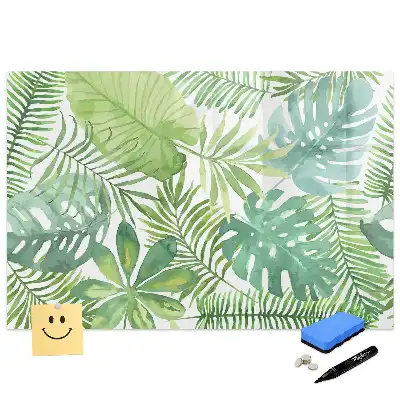 Tablă magnetică cu design de frunze și plante exotice