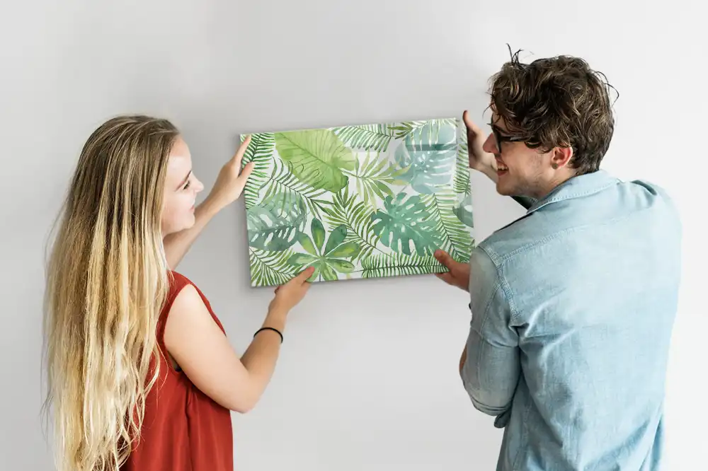 Tablă magnetică cu design de frunze și plante exotice