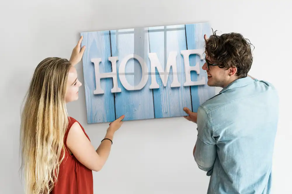 Tablă magnetică pentru scris cu inscripția Home Sweet Home