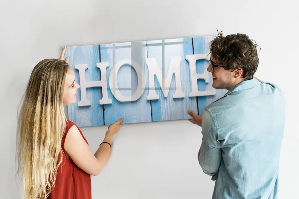Tablă magnetică pentru scris cu inscripția Home Sweet Home