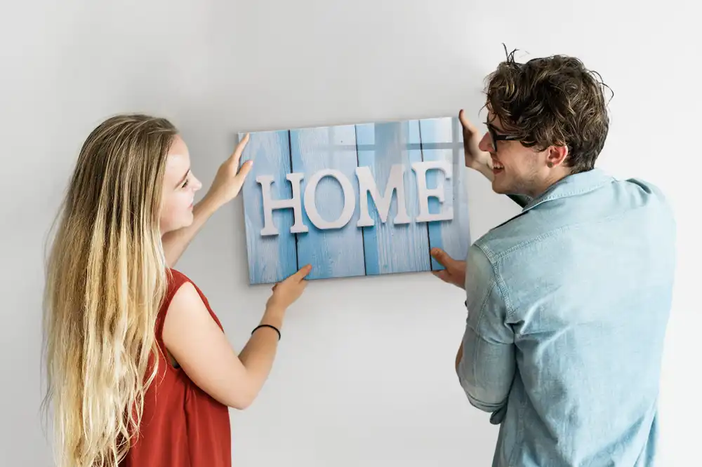 Tablă magnetică pentru scris cu inscripția Home Sweet Home