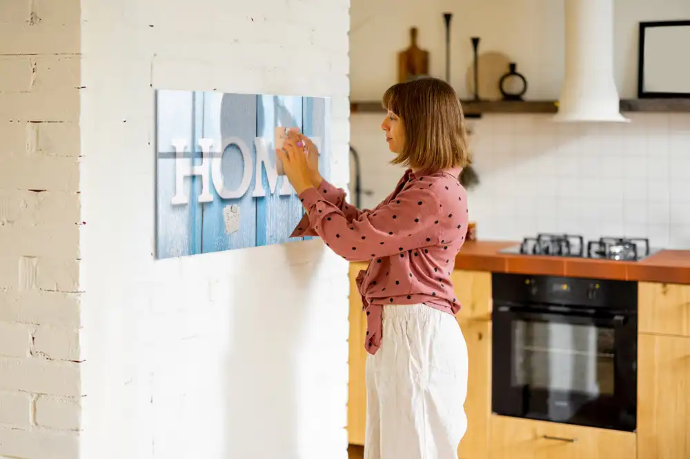 Tablă magnetică pentru scris cu inscripția Home Sweet Home