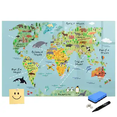 Tablă magnetică educativă Atlasul animalelor lumii