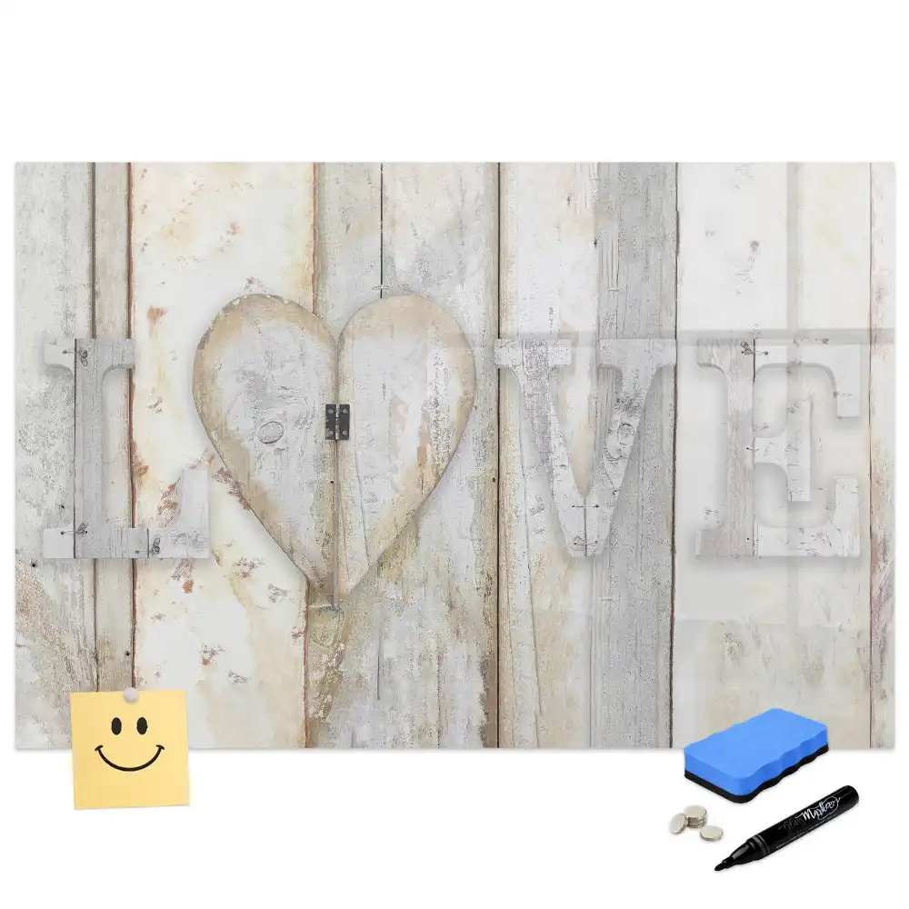 Tablă magnetică pentru scris cu inscripție Love
