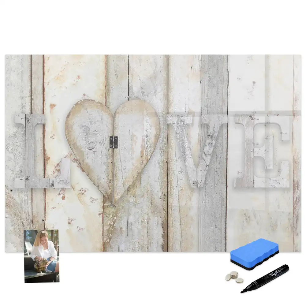 Tablă magnetică pentru scris cu inscripție Love