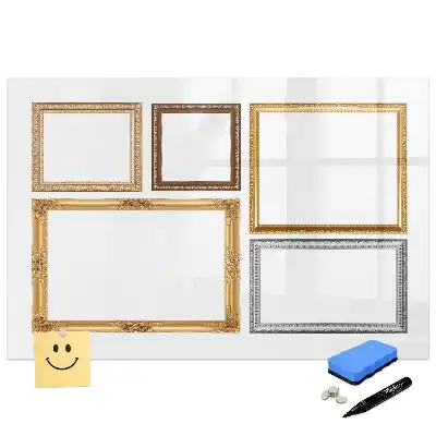 Tablă magnetică de scris cu ramă aurie