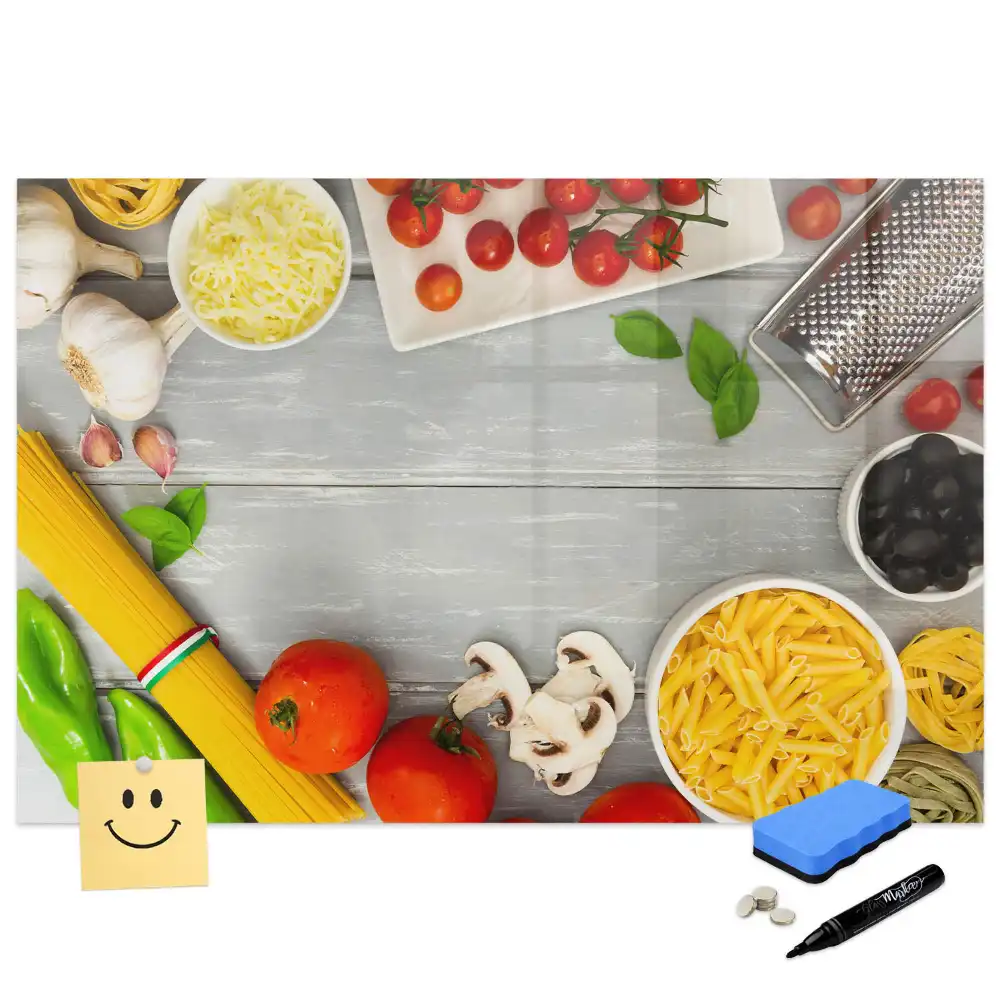 Tablă magnetică cu marker pentru ingrediente culinare