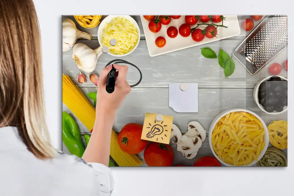 Tablă magnetică cu marker pentru ingrediente culinare