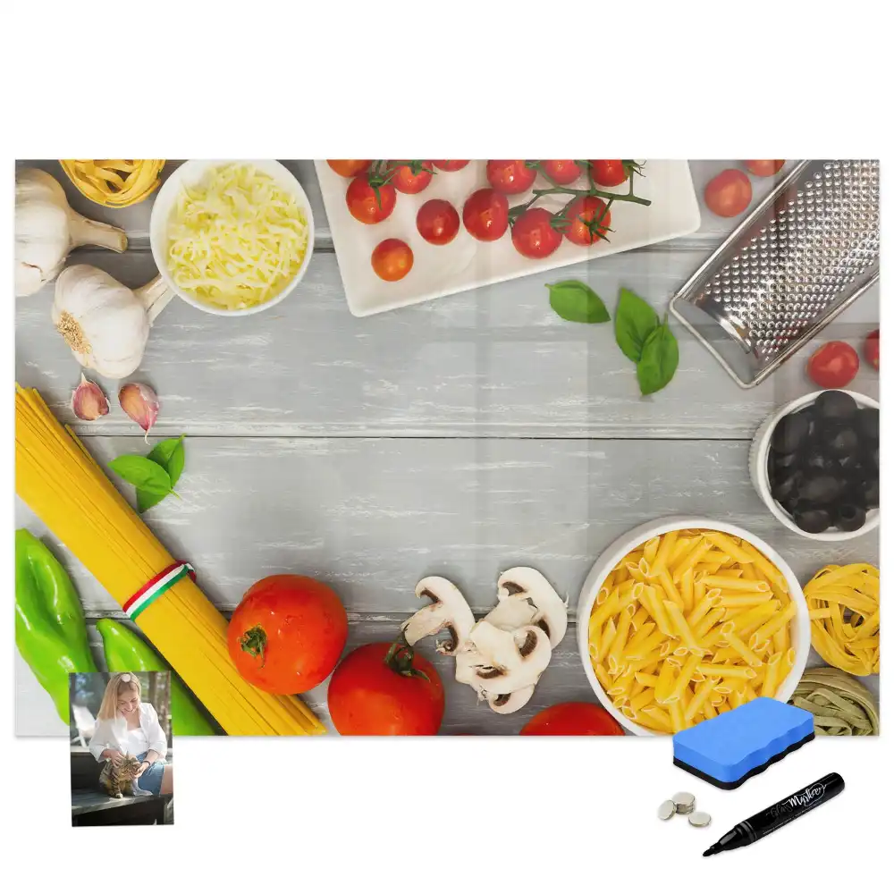 Tablă magnetică cu marker pentru ingrediente culinare