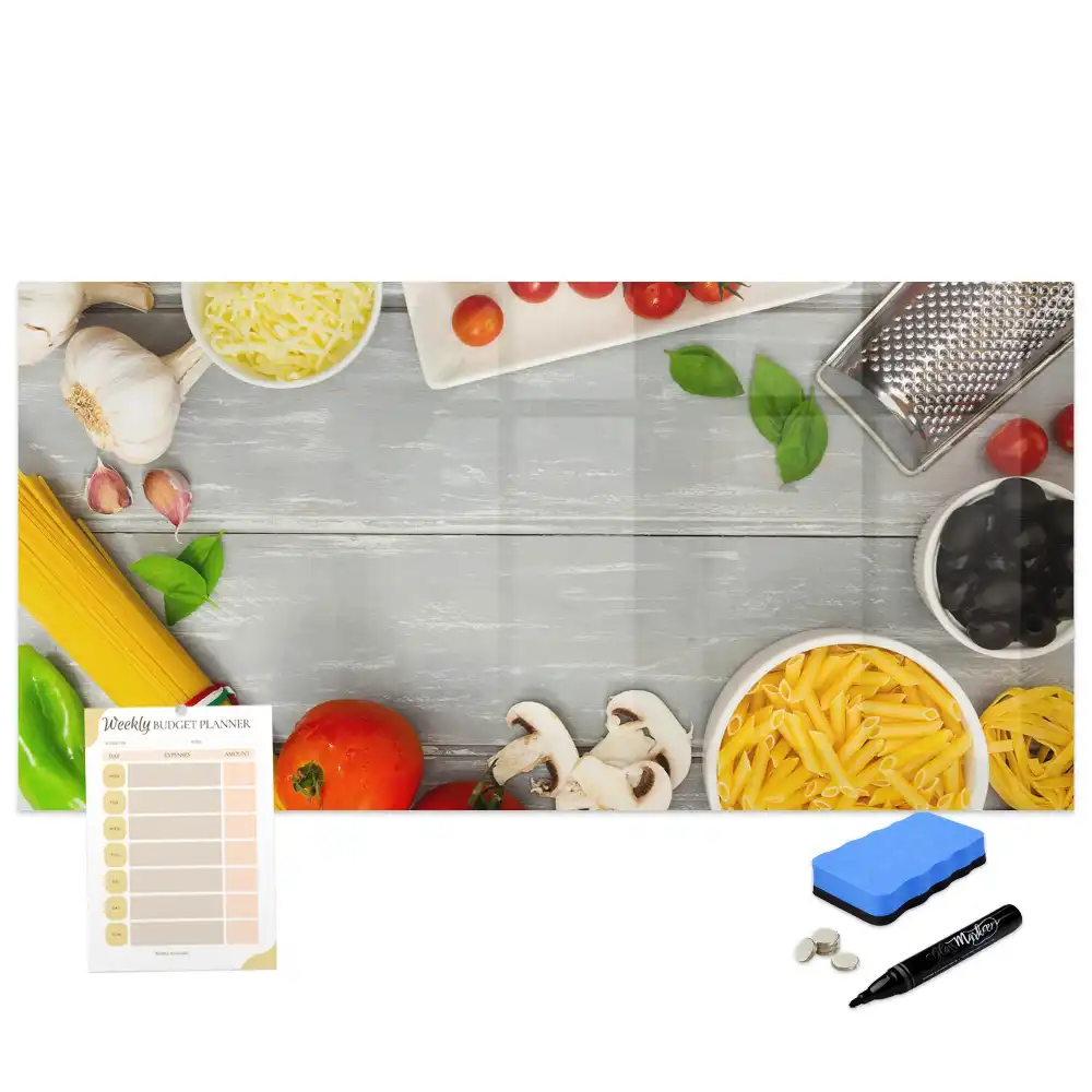 Tablă magnetică cu marker pentru ingrediente culinare