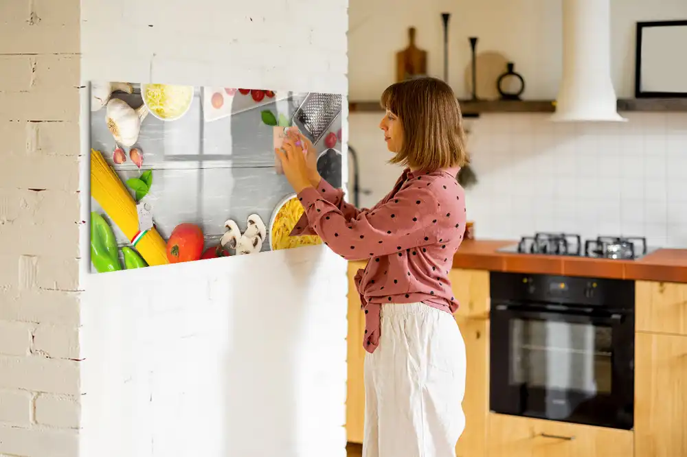 Tablă magnetică cu marker pentru ingrediente culinare