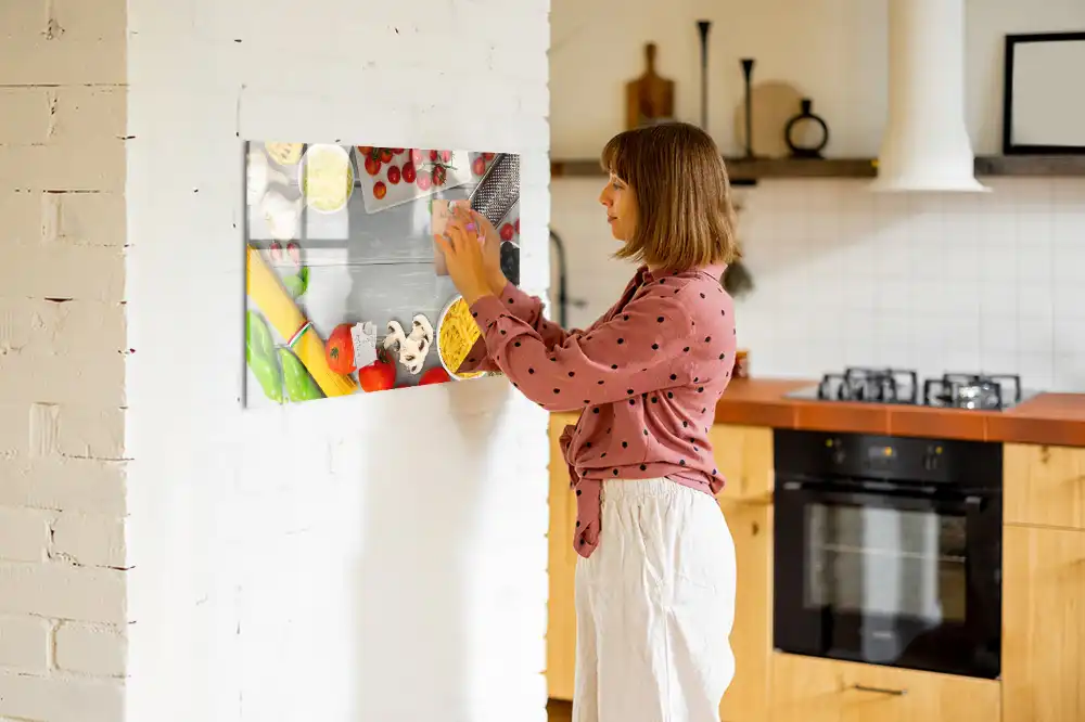 Tablă magnetică cu marker pentru ingrediente culinare