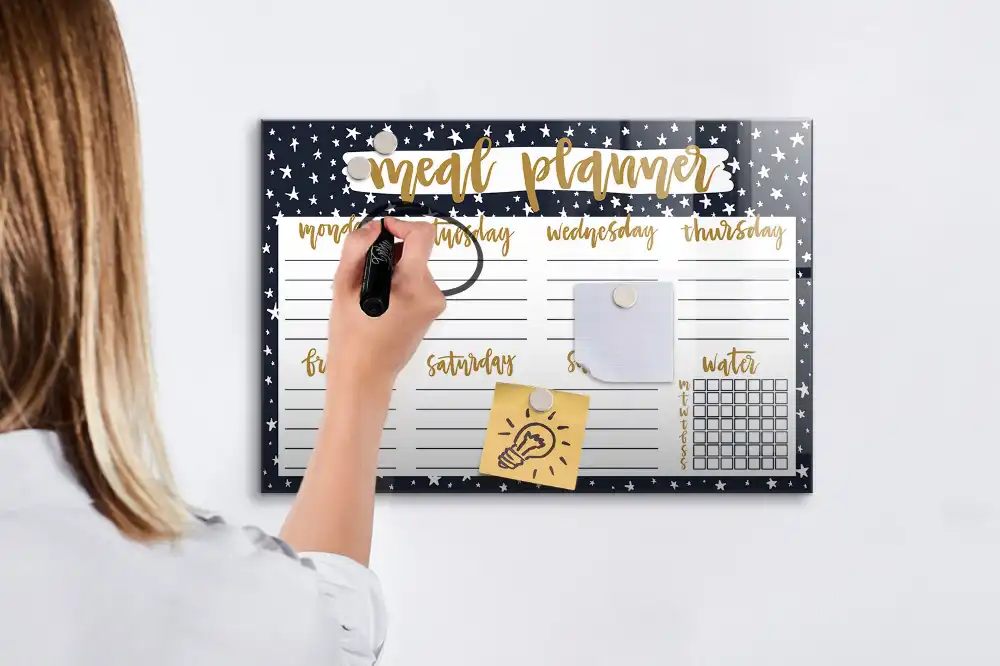 Tablă magnetică pentru meniu cu decorațiuni în formă de steluțe