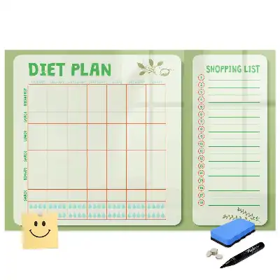 Tablă magnetică pentru planificarea meniului săptămânal