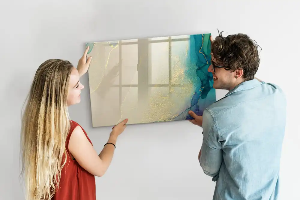 Tablă magnetică cu aspect de piatră de marmură multicoloră