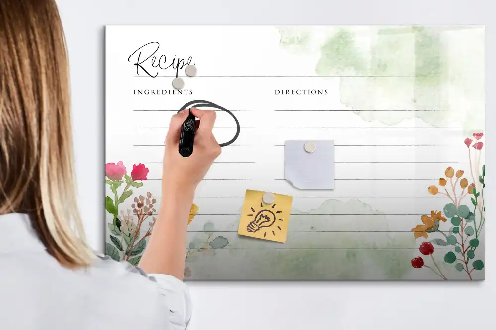 Tablă magnetică pentru notițe cu design spațial pentru bucătărie