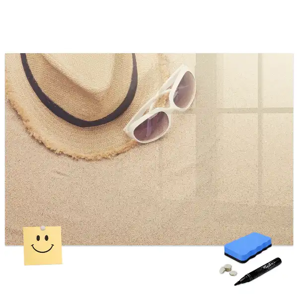 Tablă magnetică pentru scris cu accesorii tematice de vară