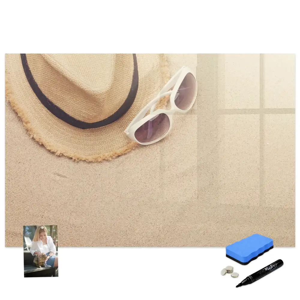 Tablă magnetică pentru scris cu accesorii tematice de vară