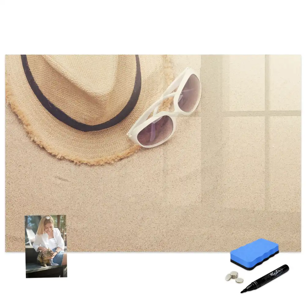 Tablă magnetică pentru scris cu accesorii tematice de vară