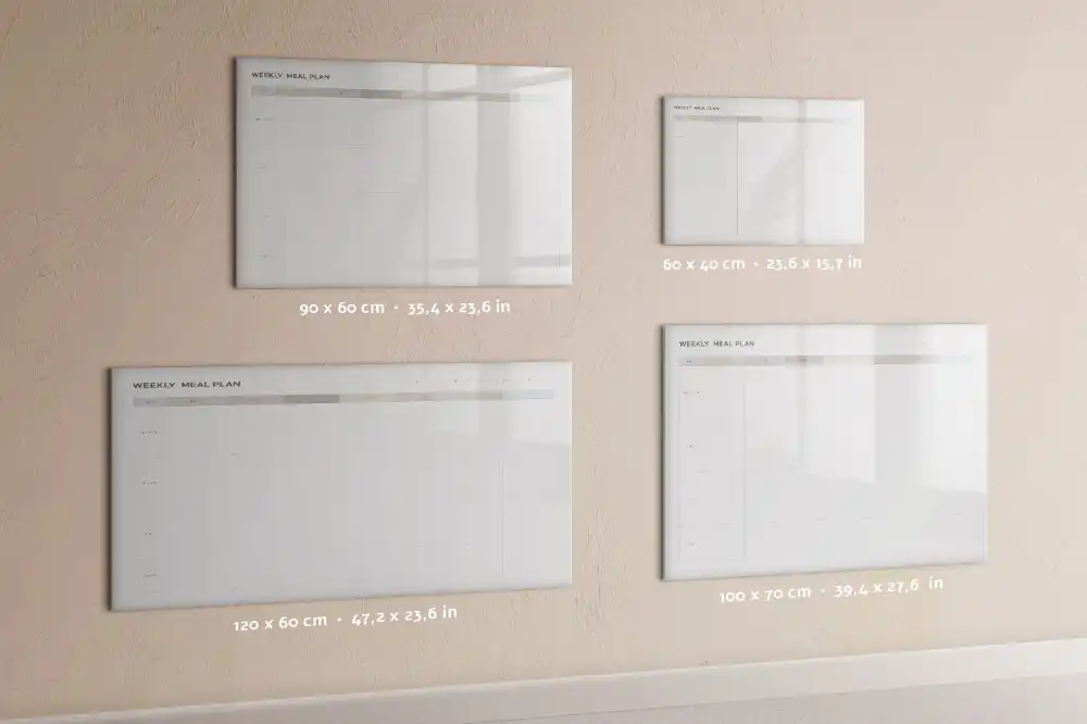 Tablă magnetică minimalistă pentru organizarea preparatelor
