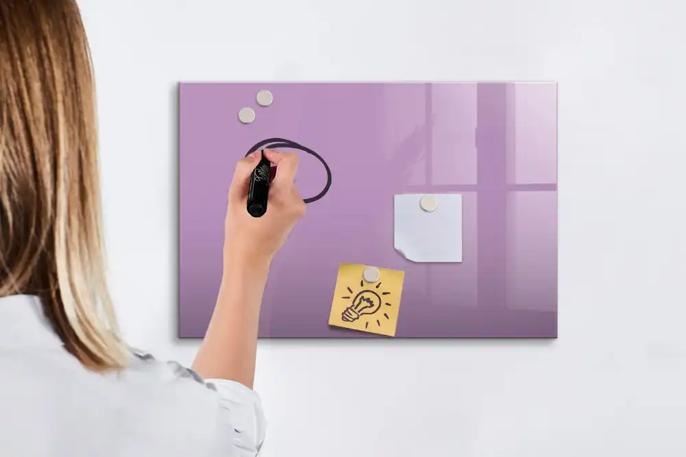 Tablă magnetică pentru marker de culoare liliachie