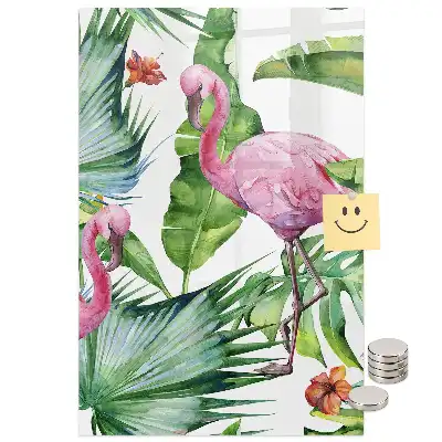Tablă magnetică de perete cu design artistic flamingo
