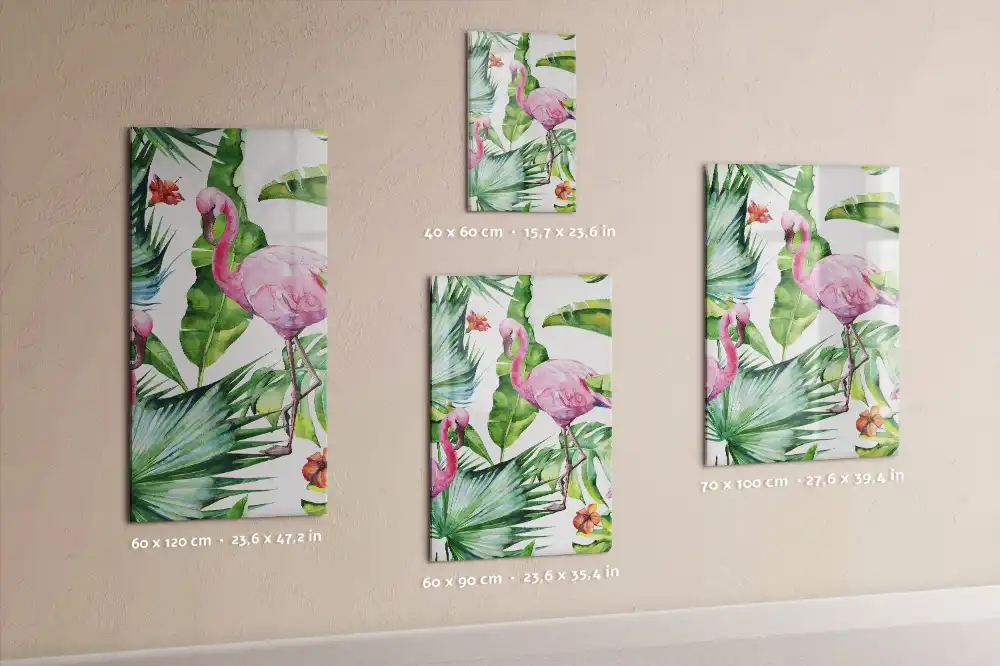 Tablă magnetică de perete cu design artistic flamingo
