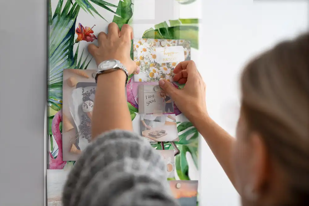 Tablă magnetică de perete cu design artistic flamingo