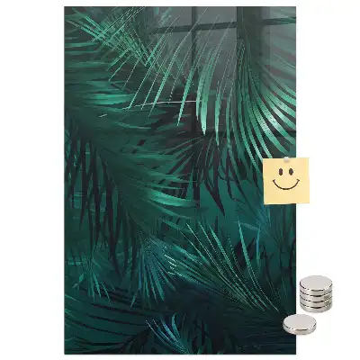 Tablă magnetică de perete cu motiv de frunze tropicale