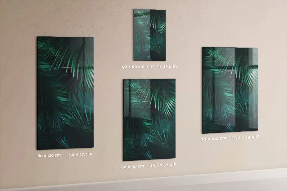Tablă magnetică de perete cu motiv de frunze tropicale
