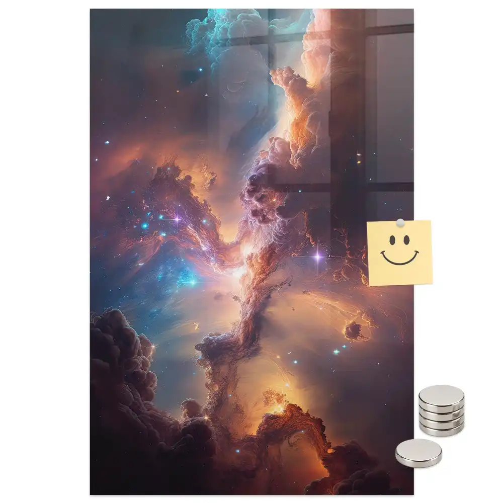 Tablă magnetică cu design galaxie cosmică