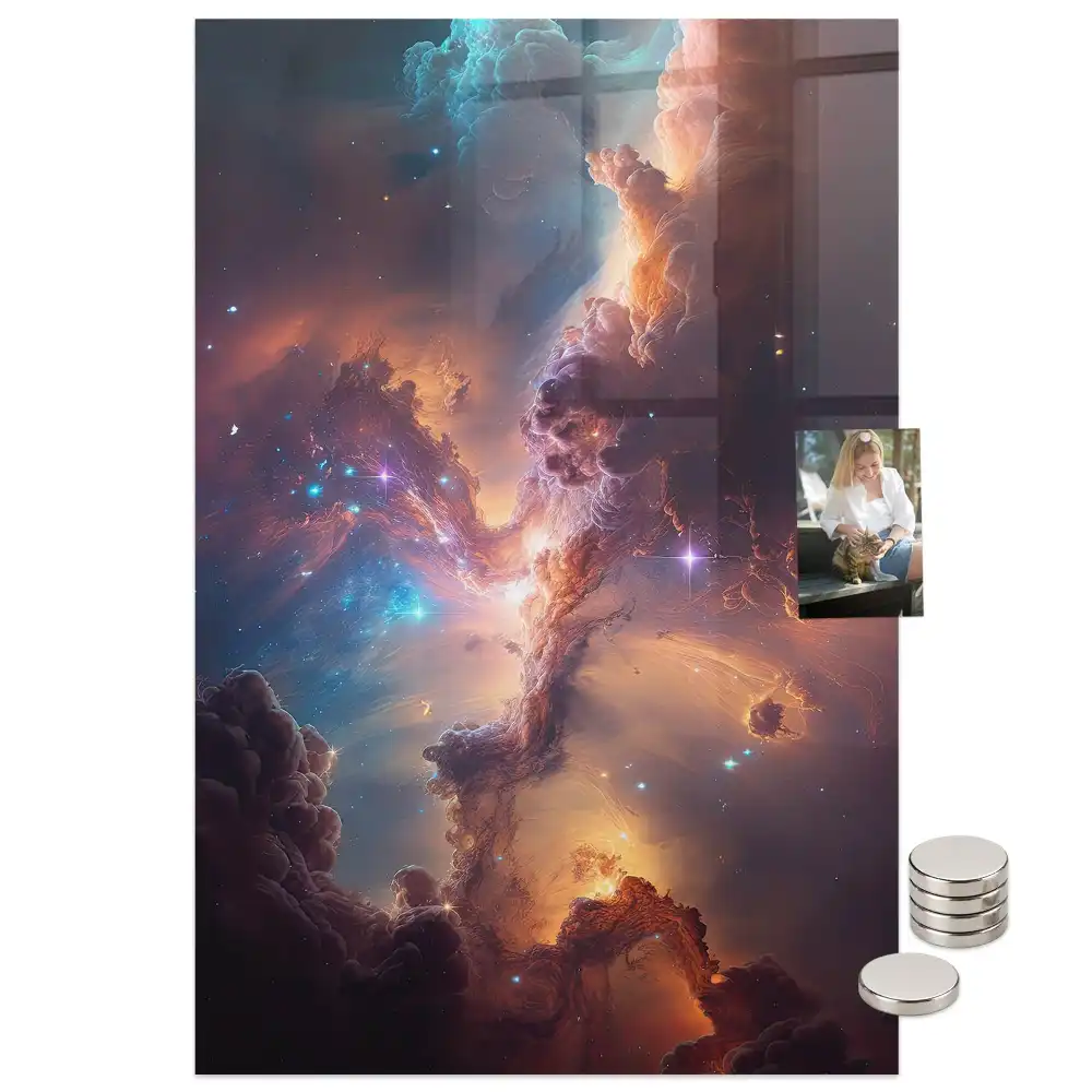 Tablă magnetică cu design galaxie cosmică