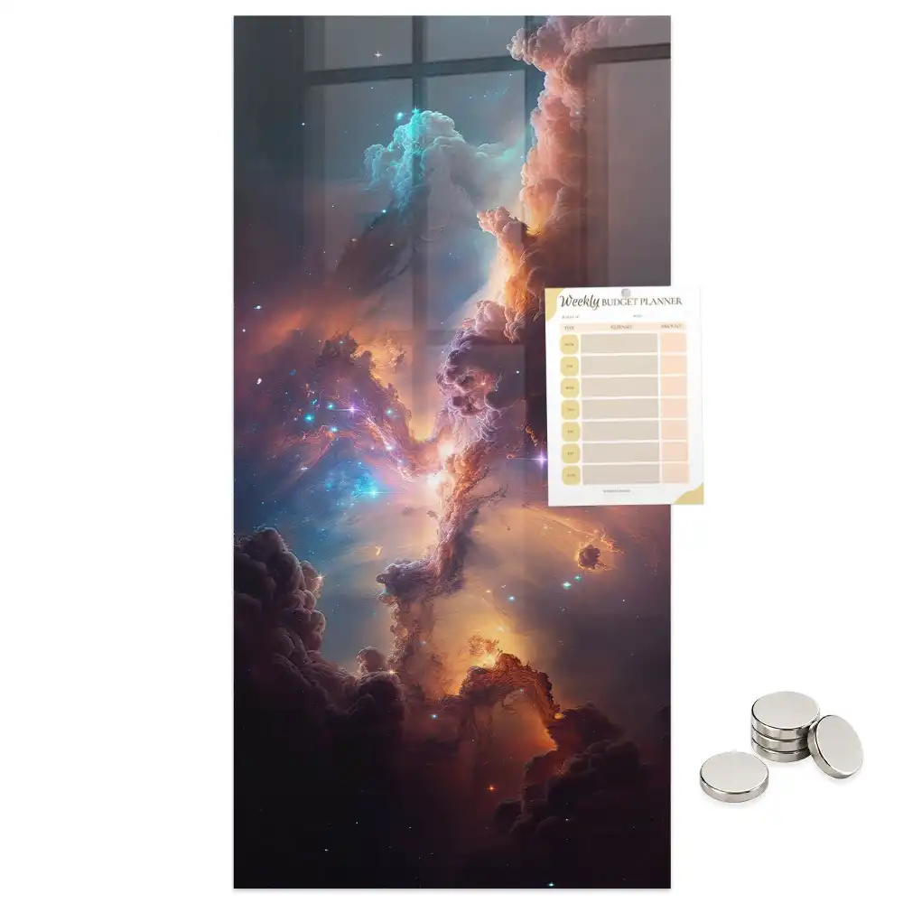 Tablă magnetică cu design galaxie cosmică