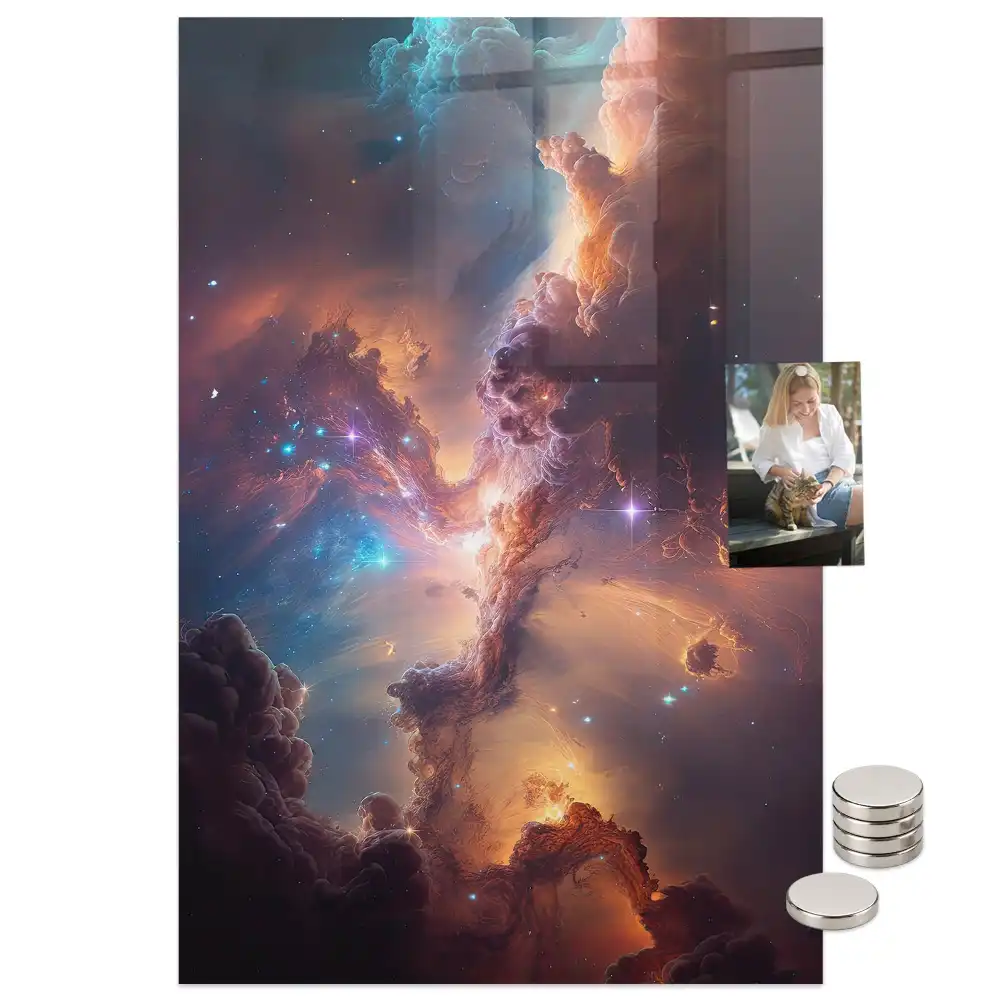 Tablă magnetică cu design galaxie cosmică