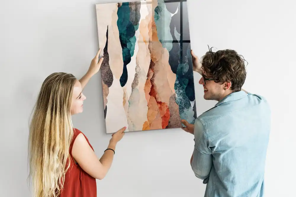 Tablă magnetică de perete cu imprimeu pete colorate