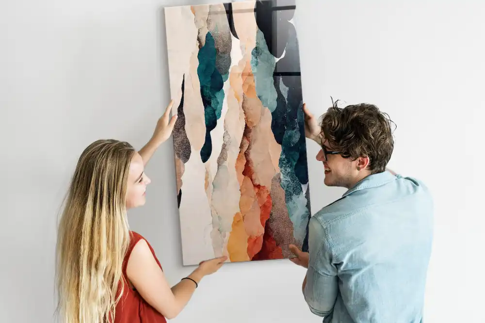 Tablă magnetică de perete cu imprimeu pete colorate